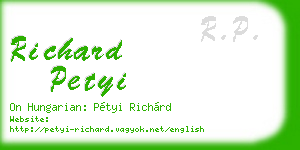 richard petyi business card