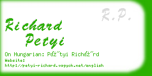 richard petyi business card